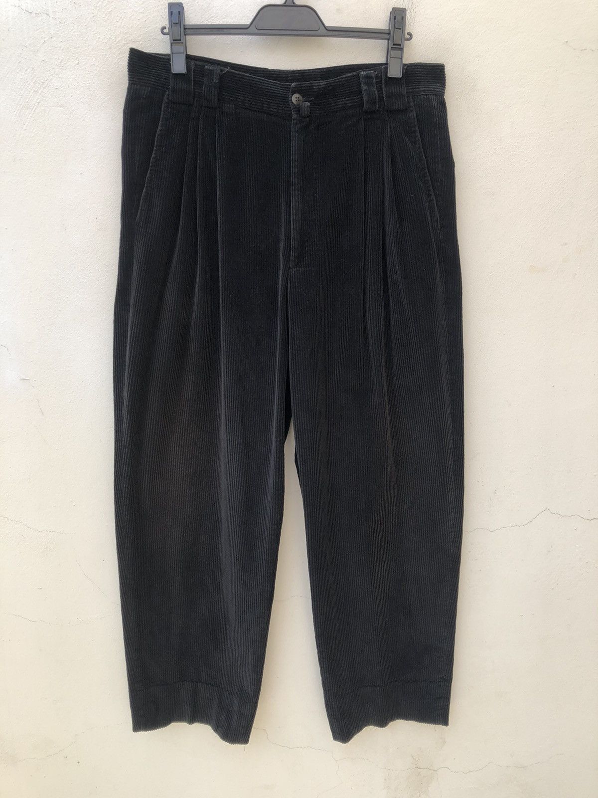 Vintage Gianni Versace Couture Italy Black Corduroy Trouser