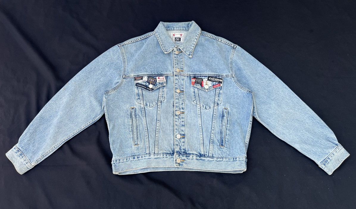 Chevignon Vintage Chevignon Paris All Over Patches Denim Trucker Size US XL / EU 56 / 4 - 1 Thumbnail