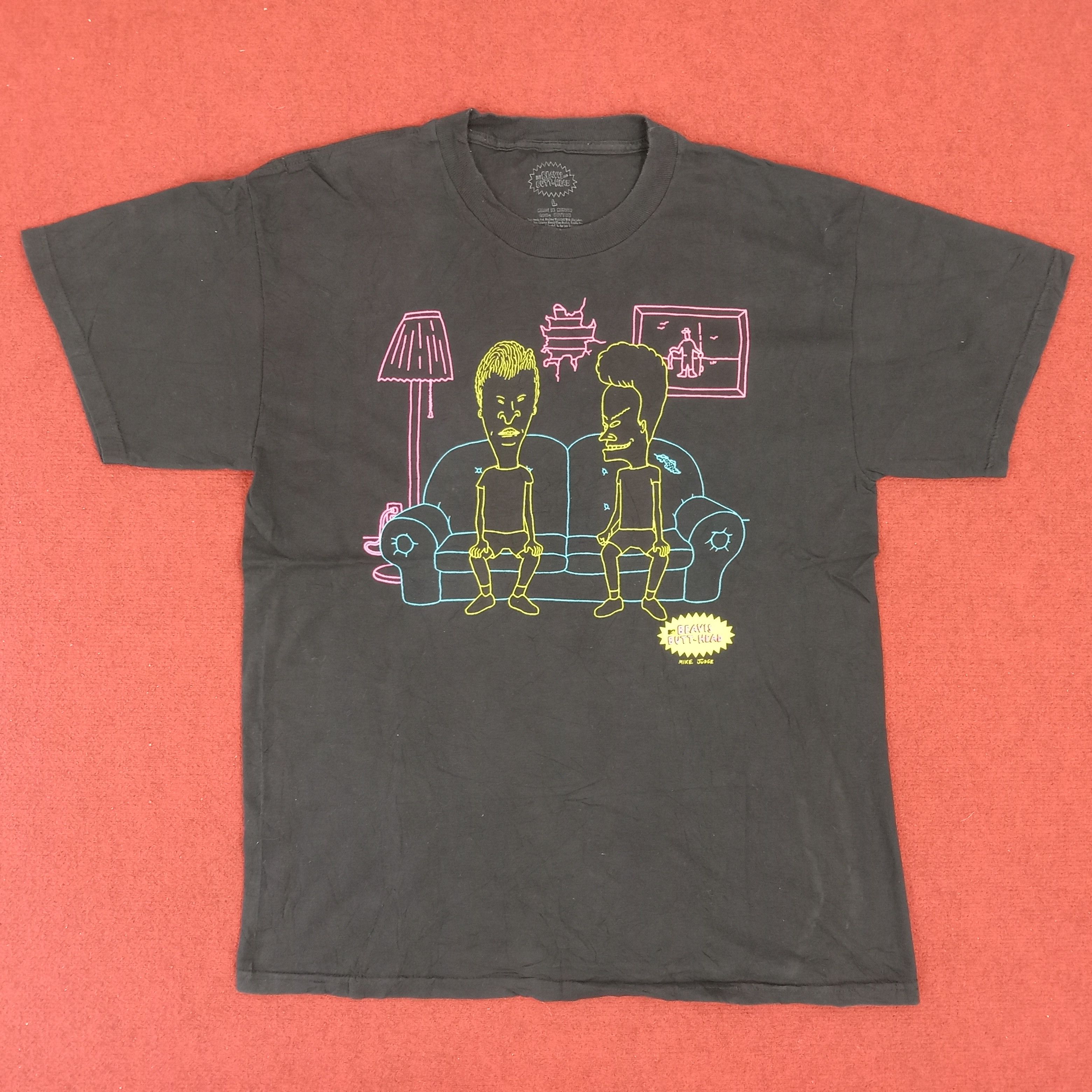 image of Beavis And Butt-Head Movie Tv Show Cartoon Tshirt in Black, Men's (Size Medium)