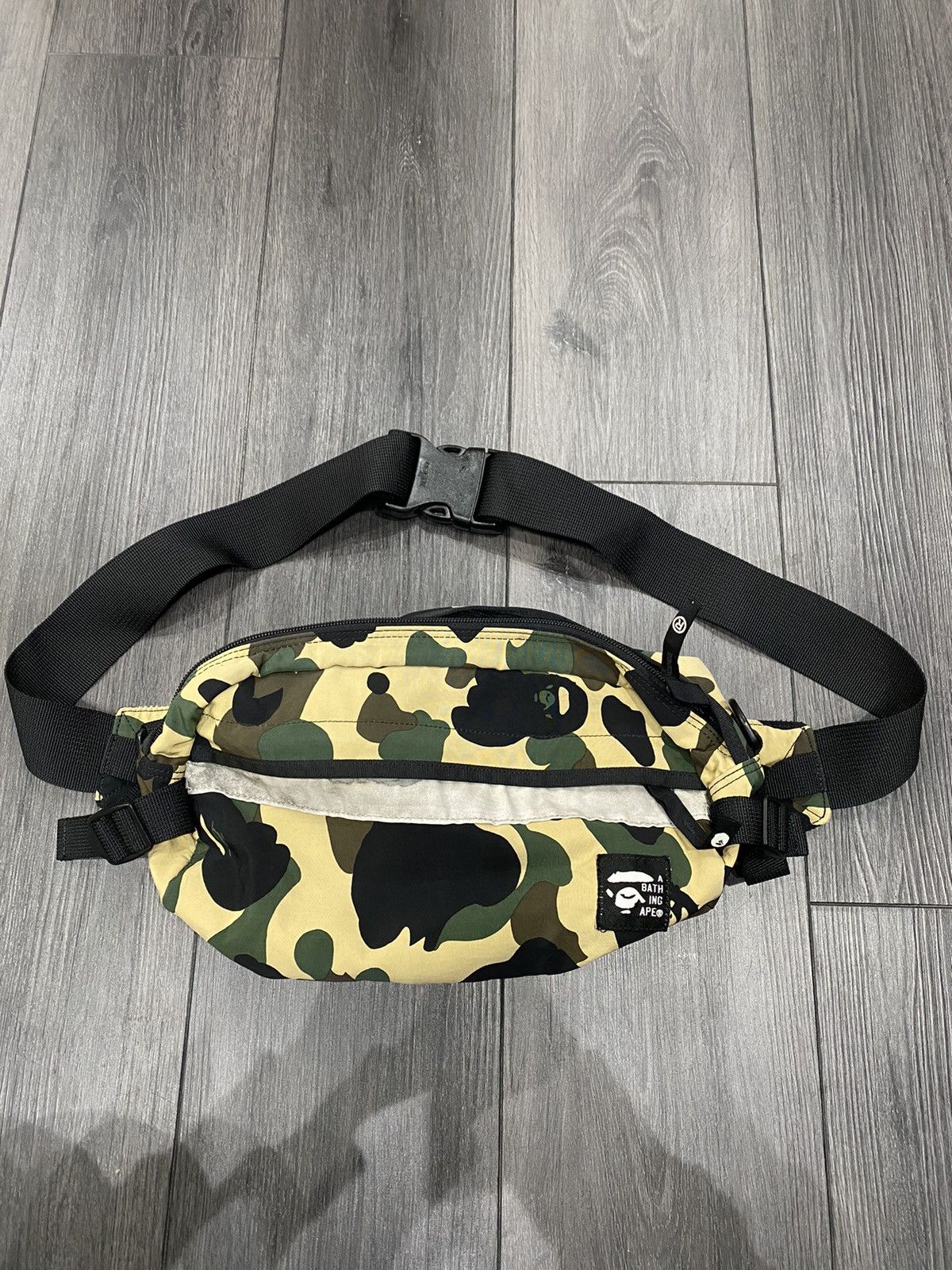 Bape Yellow Camo Nylon Waist Bag