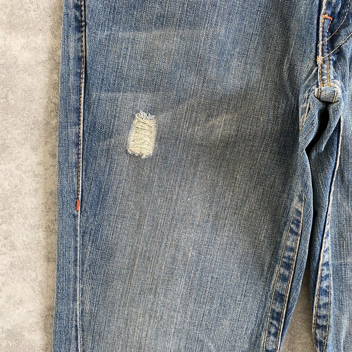 Vintage True Religion Spiral Cut Ripped Flared Denin Jeans