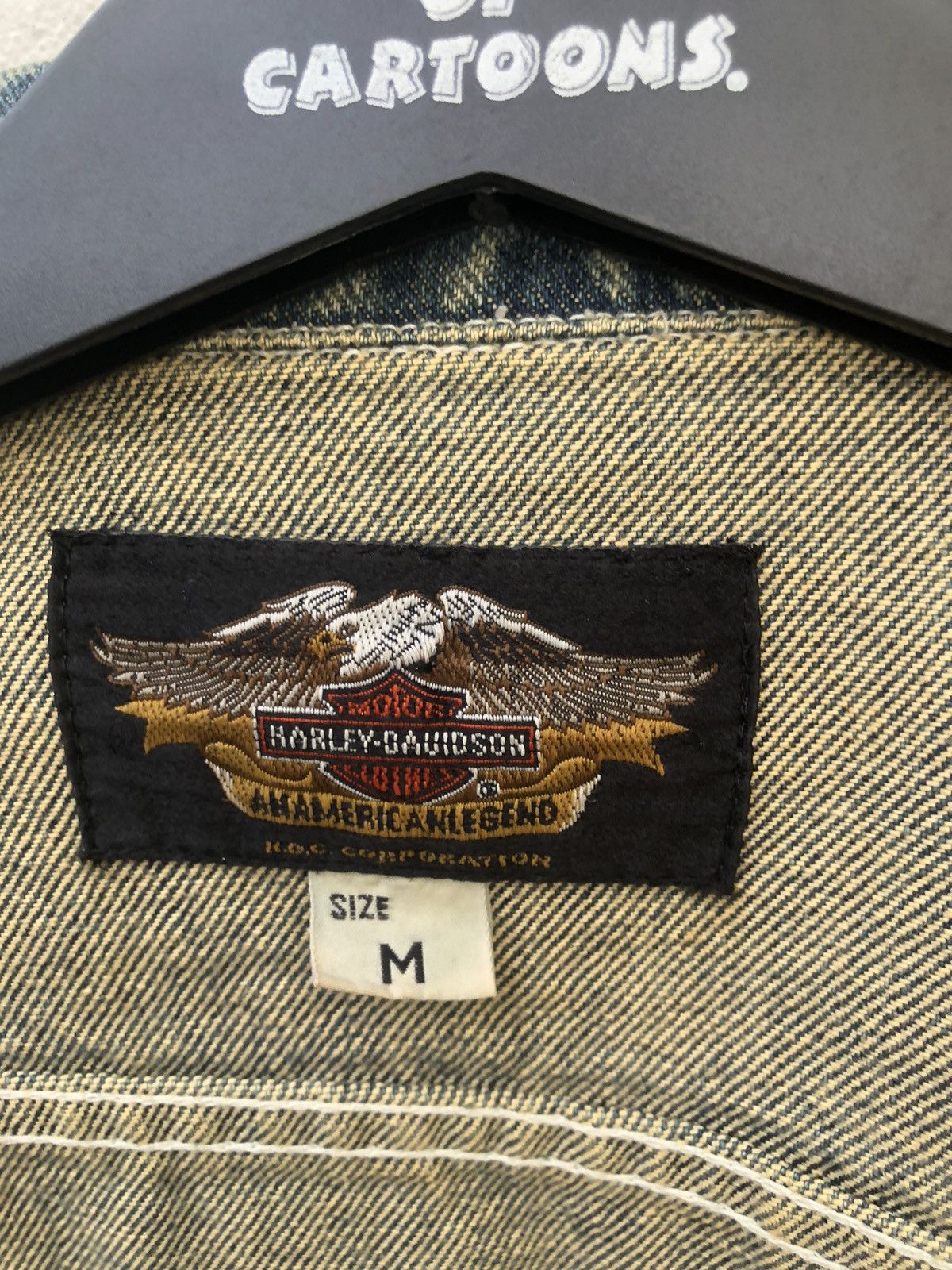 Harley Davidson × Vintage Vintage Harley Davidson Flames Denim Trucker Jacket Size US M / EU 48-50 / 2 - 14 Thumbnail