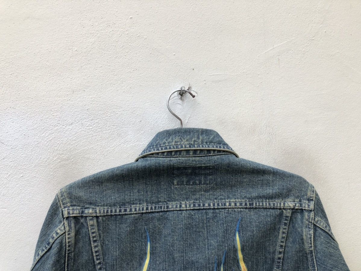 Harley Davidson × Vintage Vintage Harley Davidson Flames Denim Trucker Jacket Size US M / EU 48-50 / 2 - 2 Thumbnail