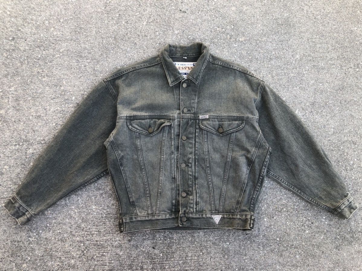 Guess Vintage 90s Guess Usa Baggy Faded Green Denim Jacket Classic Size US S / EU 44-46 / 1 - 19 Thumbnail