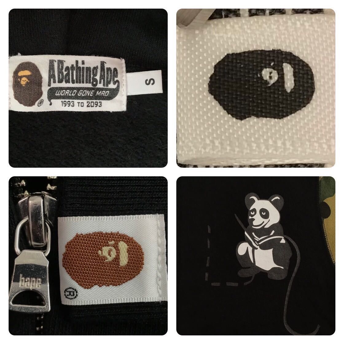 Bape BAPE Panda full zip hoodie a bathing ape black 1st camo Size US S / EU 44-46 / 1 - 7 Thumbnail