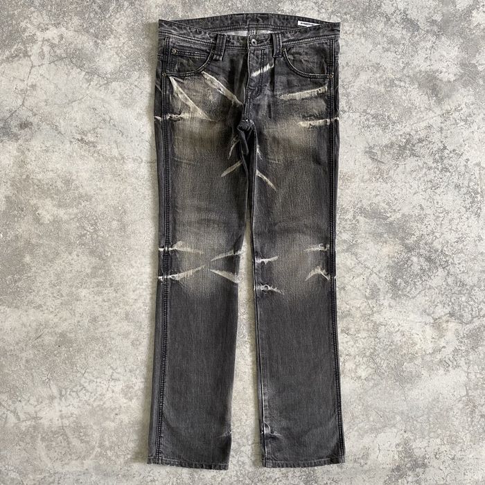 Designer Semantic Design Bleached Slim Straight Denim Jeans | Grailed