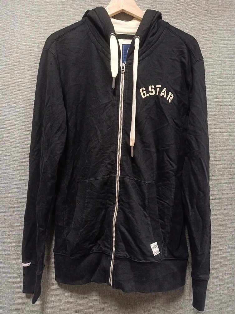 image of Vintage Sweatshirt Hoodie G Star Raw Big Big Logo in Black, Men's (Size Medium)