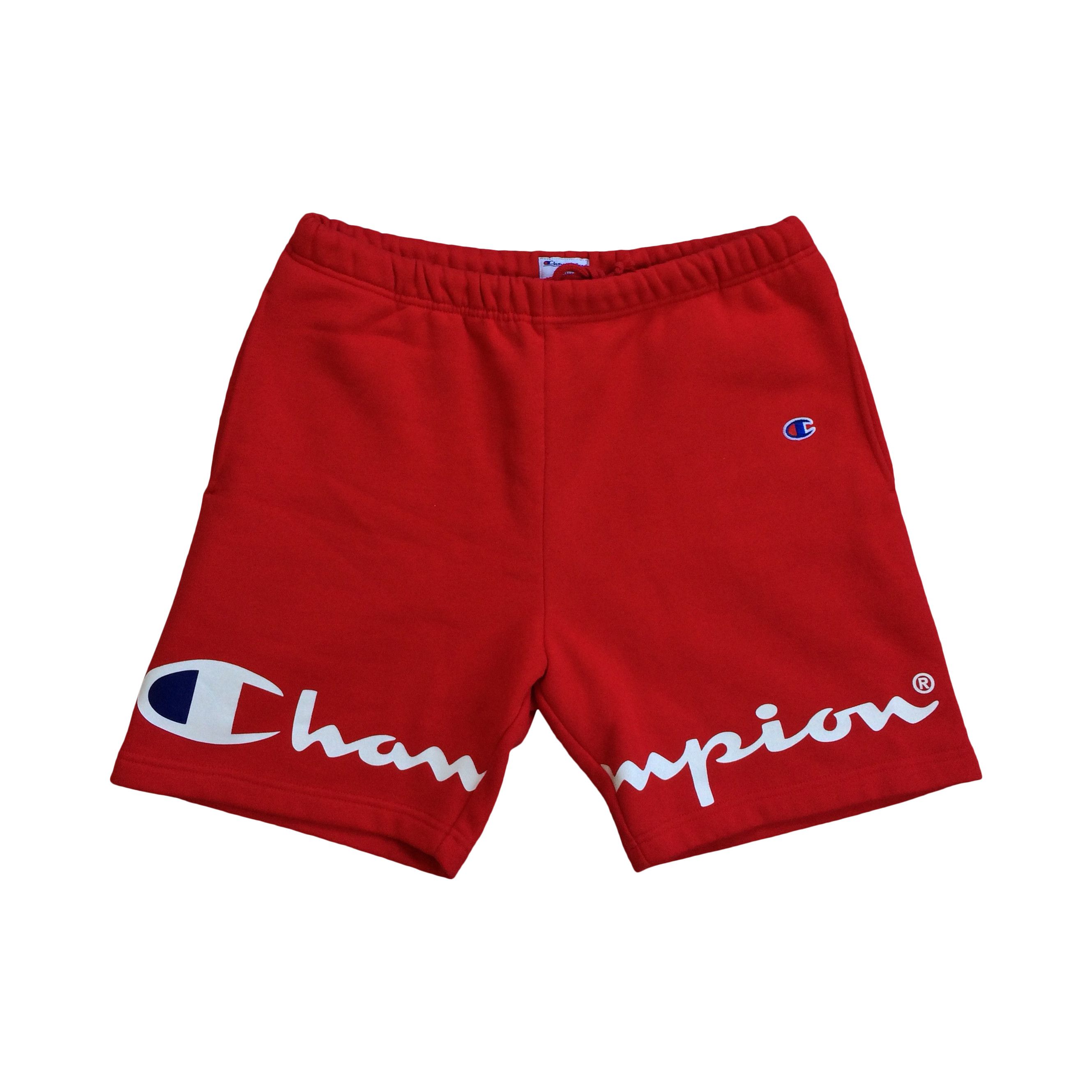 image of S/s 2018 Supreme X Champion Sweat Shorts Size Small in Red, Men's