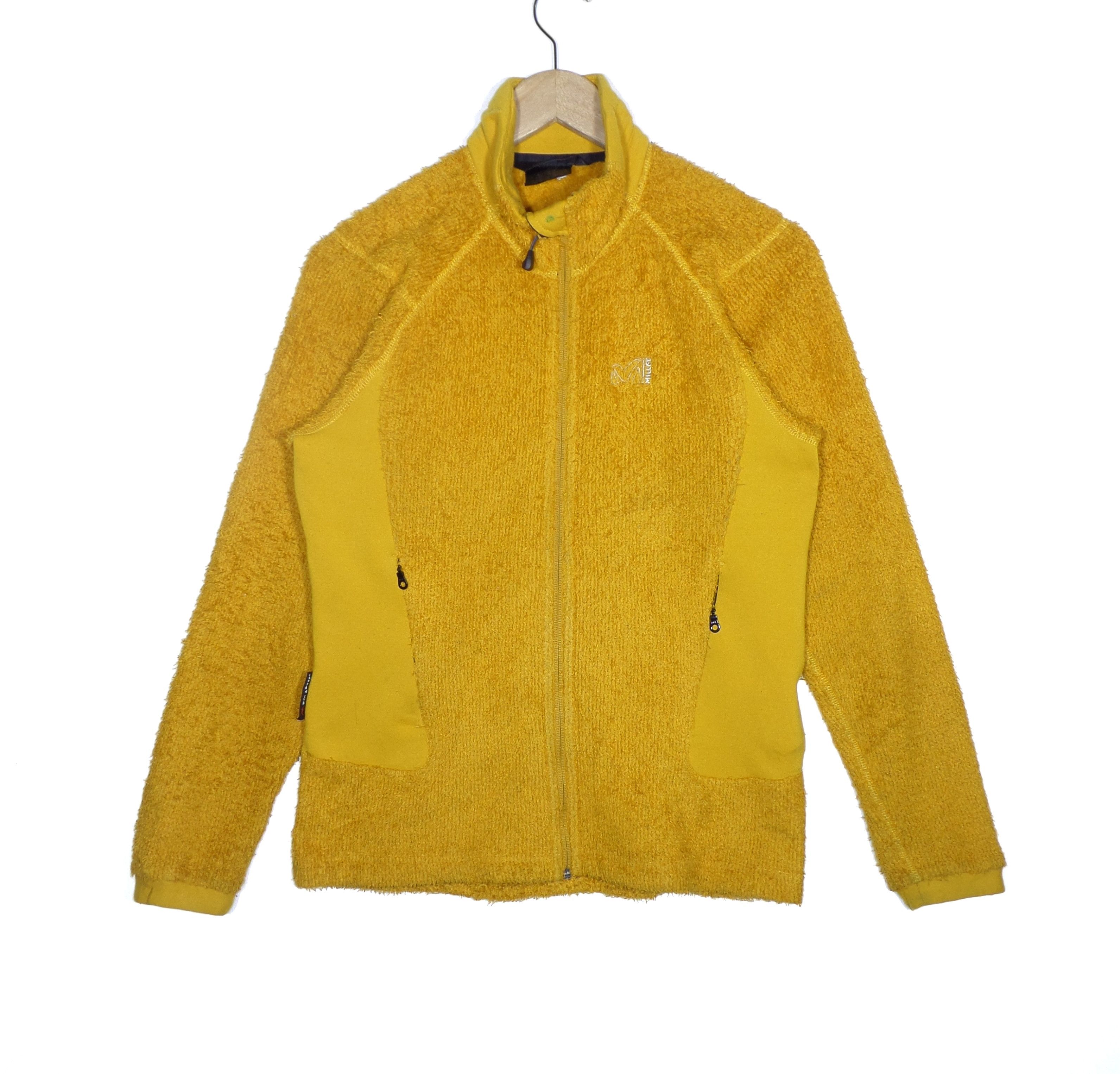 image of Vintage Millet Fleece Jacket Outdoor Polartec in Yellow, Men's (Size Large)