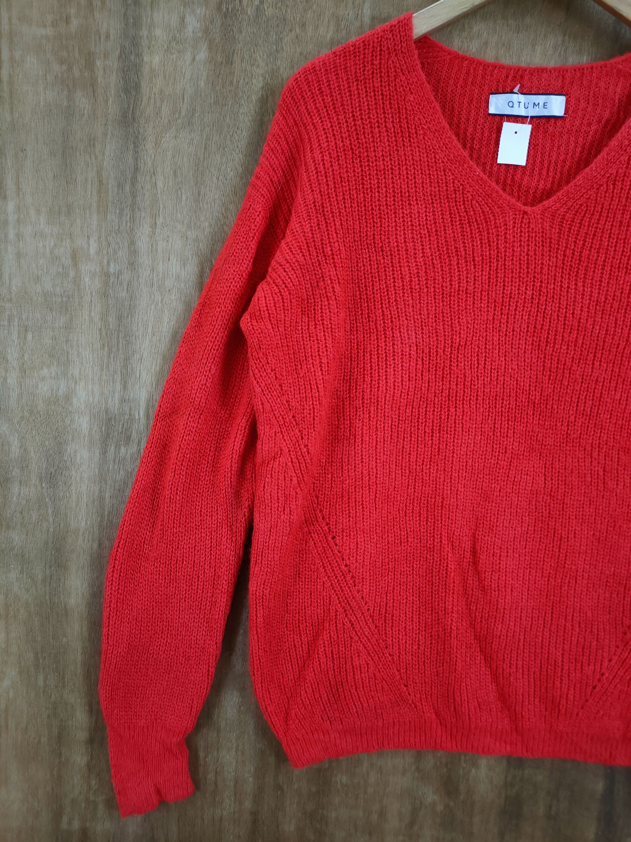 Japanese Brand D Qtume red knitwear sweatshirt made in japan #46-940 Size US M / EU 48-50 / 2 - 2 Thumbnail