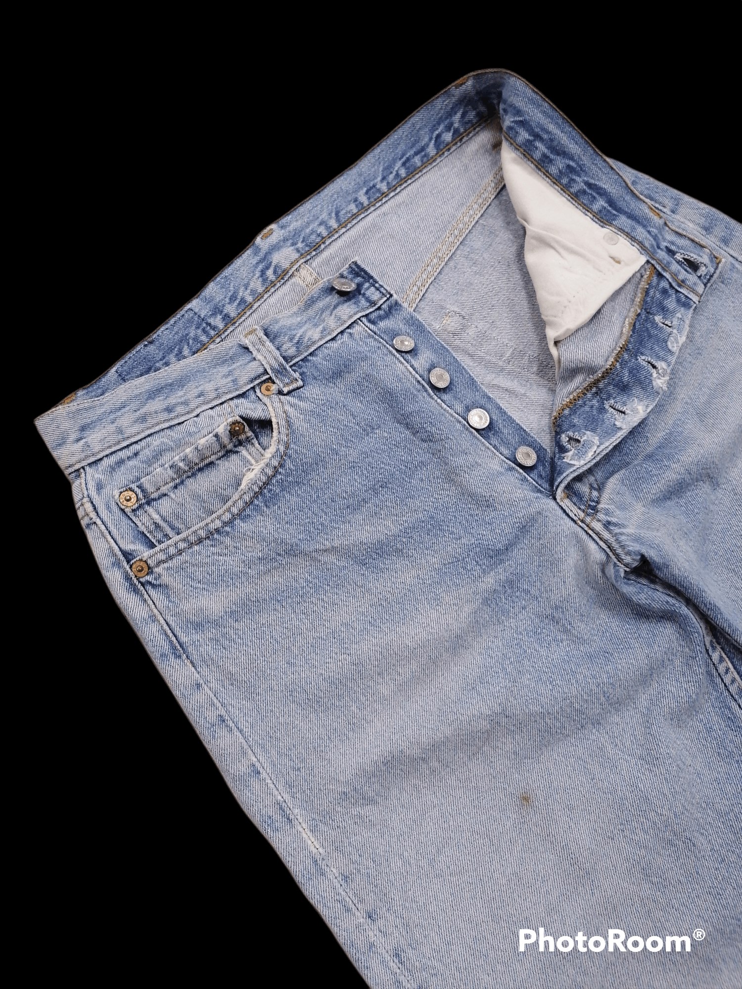 Levi's Vintage Clothing Vintage 90s Levi's 501 Faded Blue Distressed Denim Pants Size US 30 / EU 46 - 4 Thumbnail