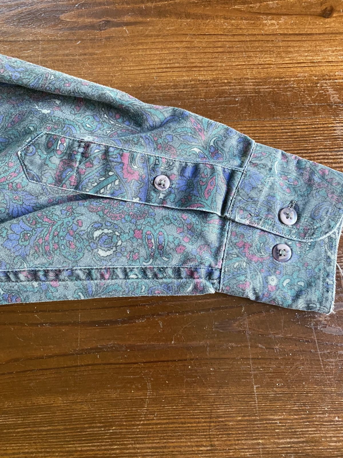 Larry Mahan Vintage 80’s Larry Mahan Faded Paisley Denim Button Up Size US S / EU 44-46 / 1 - 19 Thumbnail