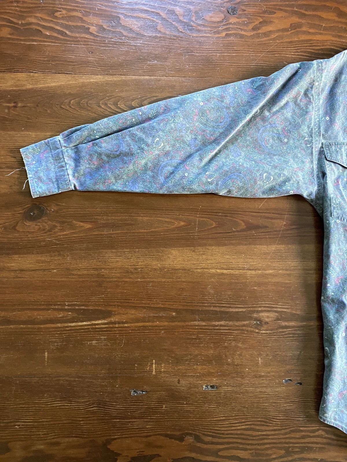 Larry Mahan Vintage 80’s Larry Mahan Faded Paisley Denim Button Up Size US S / EU 44-46 / 1 - 12 Thumbnail