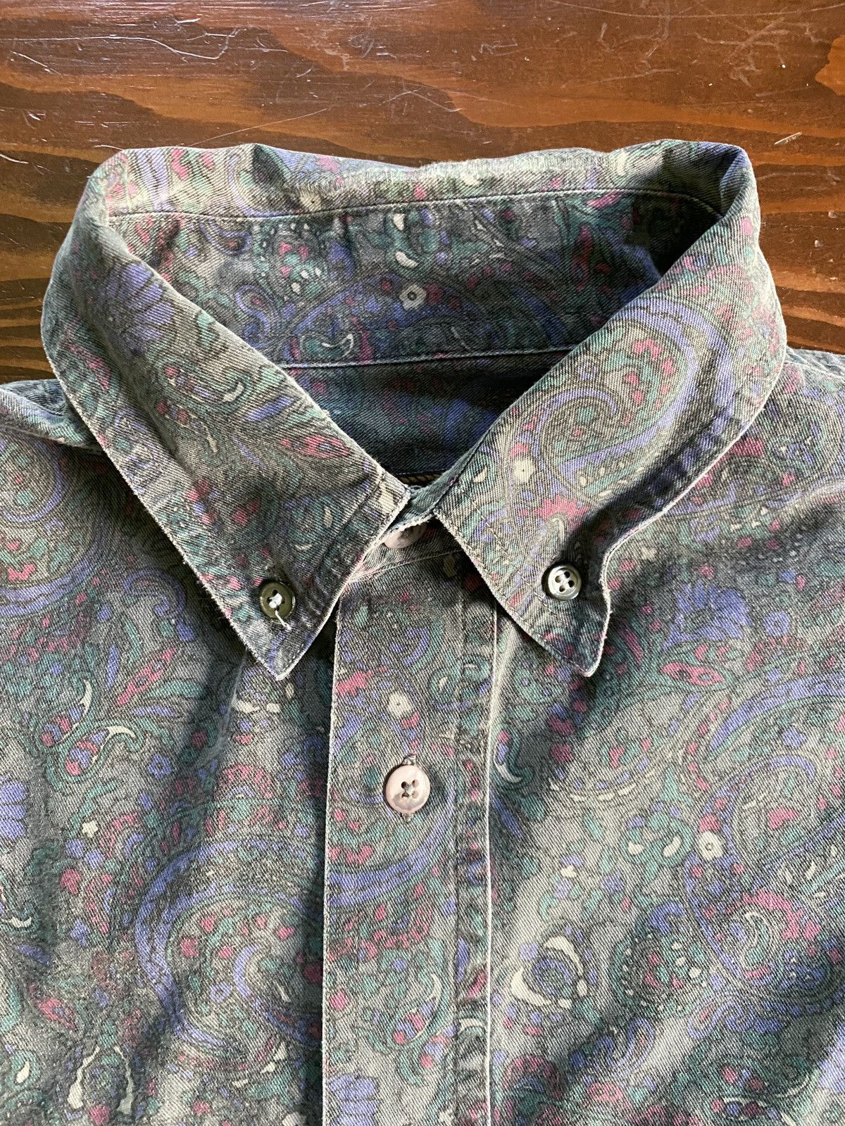 Larry Mahan Vintage 80’s Larry Mahan Faded Paisley Denim Button Up Size US S / EU 44-46 / 1 - 3 Thumbnail