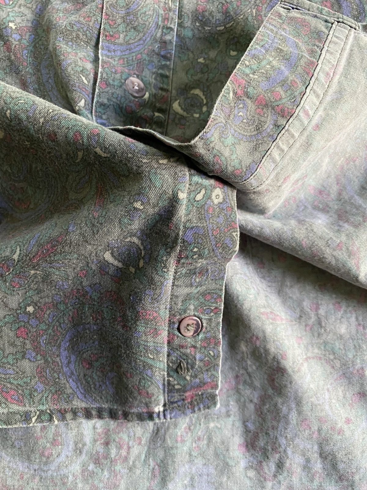 Larry Mahan Vintage 80’s Larry Mahan Faded Paisley Denim Button Up Size US S / EU 44-46 / 1 - 7 Thumbnail