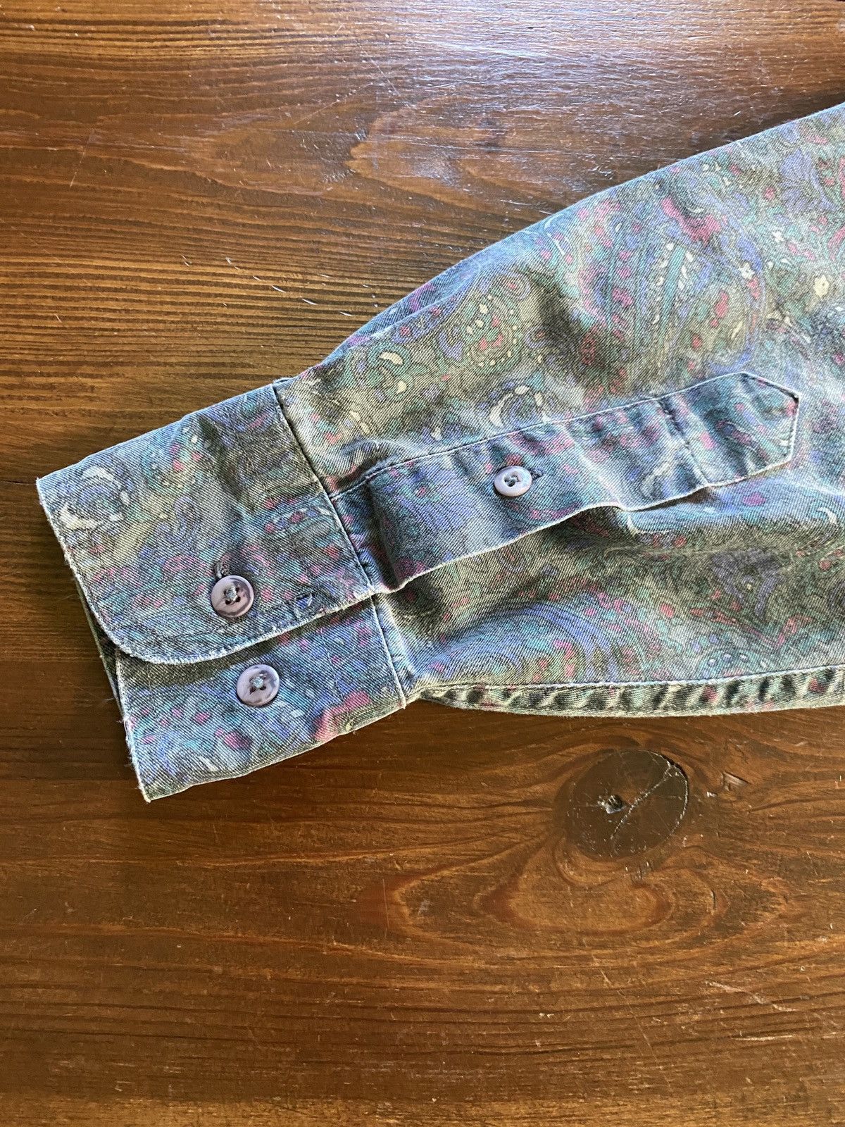 Larry Mahan Vintage 80’s Larry Mahan Faded Paisley Denim Button Up Size US S / EU 44-46 / 1 - 16 Thumbnail