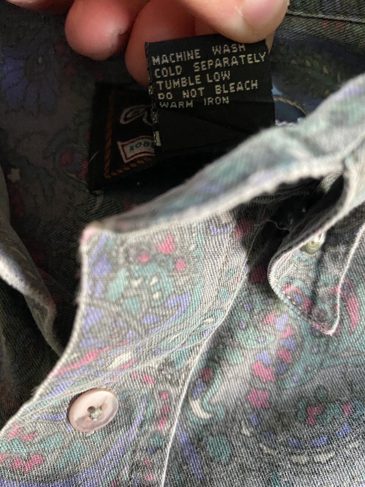 Larry Mahan Vintage 80’s Larry Mahan Faded Paisley Denim Button Up Size US S / EU 44-46 / 1 - 6 Thumbnail