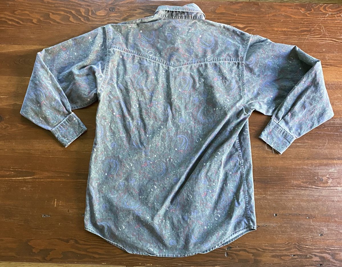 Larry Mahan Vintage 80’s Larry Mahan Faded Paisley Denim Button Up Size US S / EU 44-46 / 1 - 14 Thumbnail