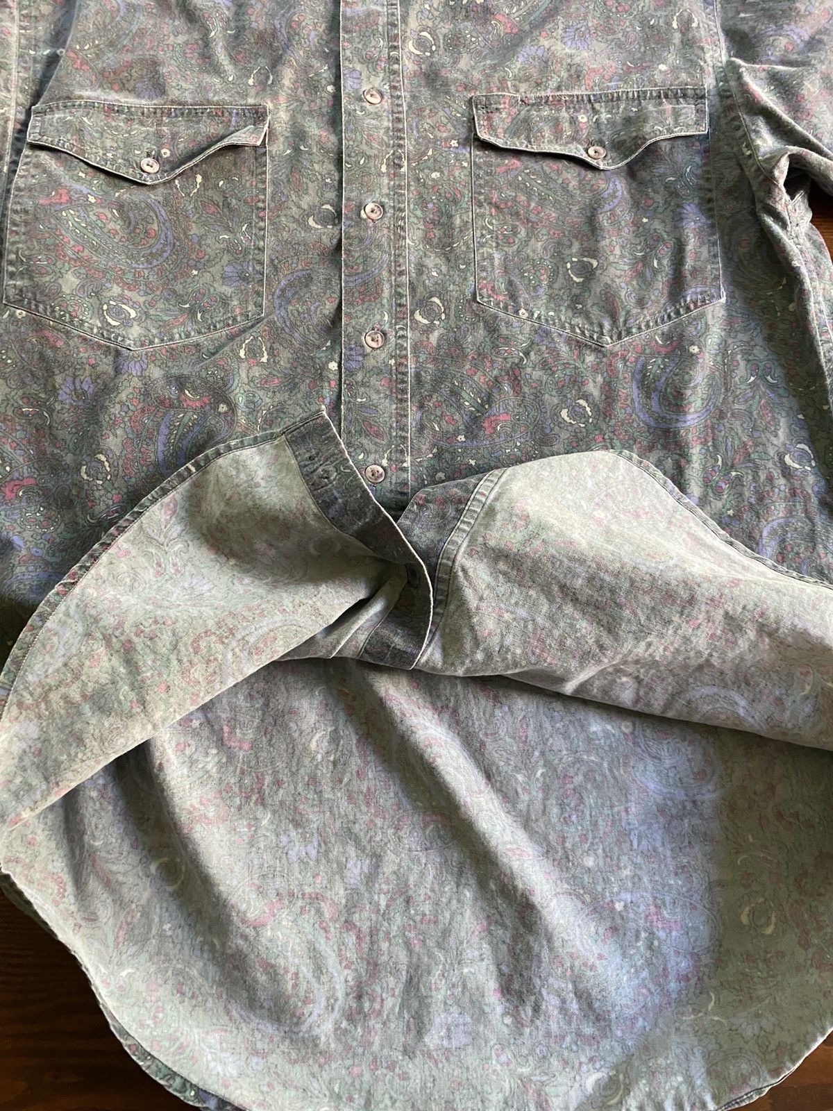 Larry Mahan Vintage 80’s Larry Mahan Faded Paisley Denim Button Up Size US S / EU 44-46 / 1 - 8 Thumbnail