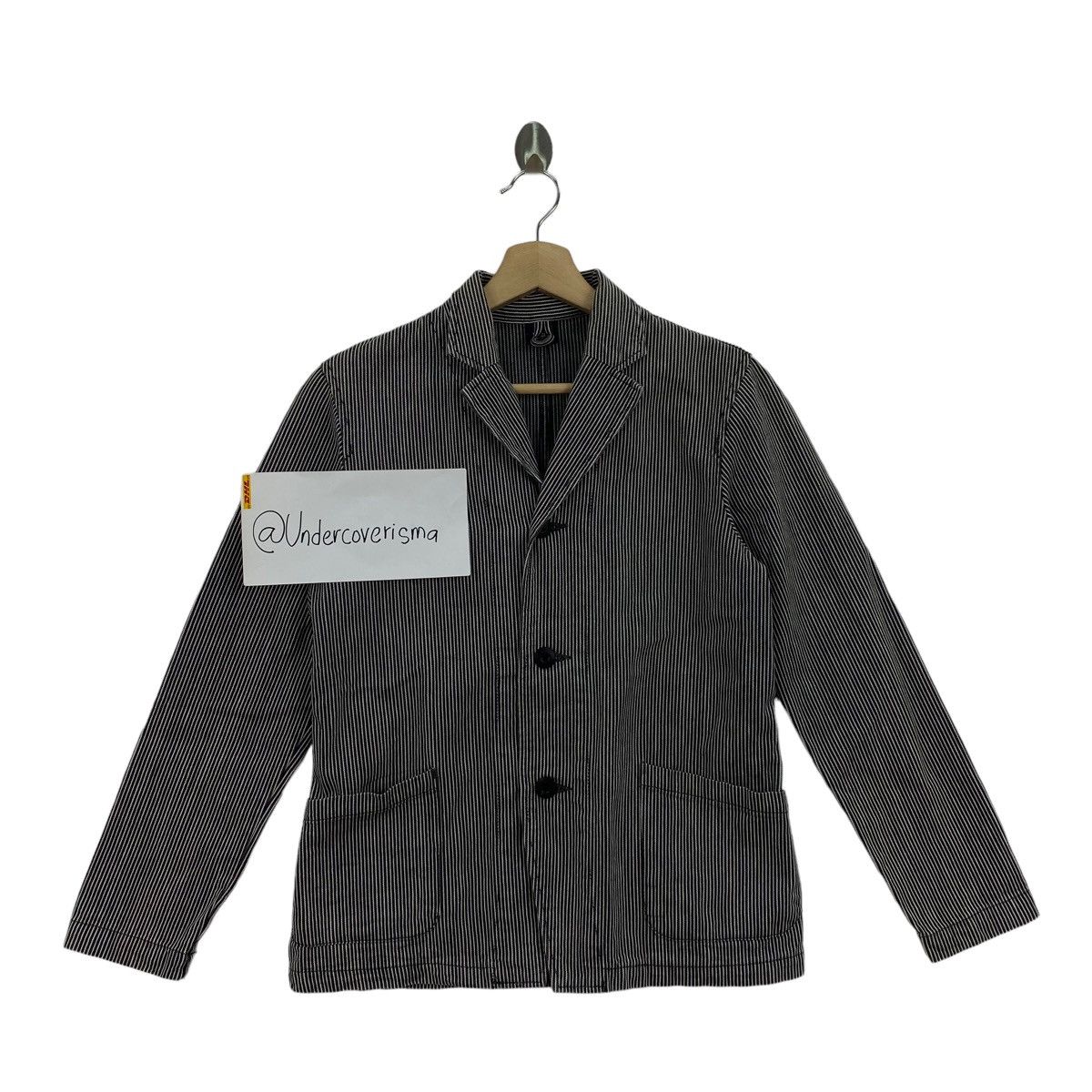 Japanese Brand DOMINGO CO. LTD Hickory Stripes Button Up Linen Coat Jacket Size US S / EU 44-46 / 1 - 1 Thumbnail