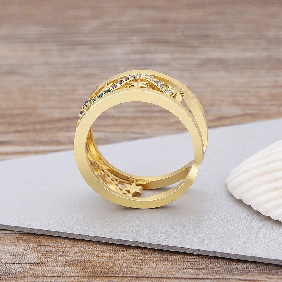 Jewelry Creative Luxury Star Rings Size ONE SIZE - 3 Thumbnail