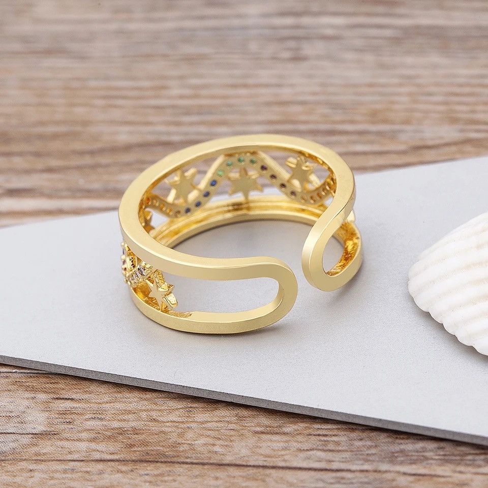 Jewelry Creative Luxury Star Rings Size ONE SIZE - 4 Thumbnail