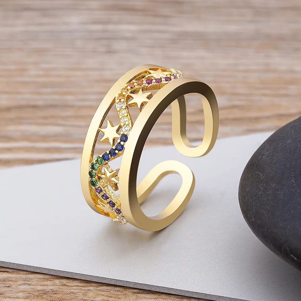 Jewelry Creative Luxury Star Rings Size ONE SIZE - 1 Thumbnail