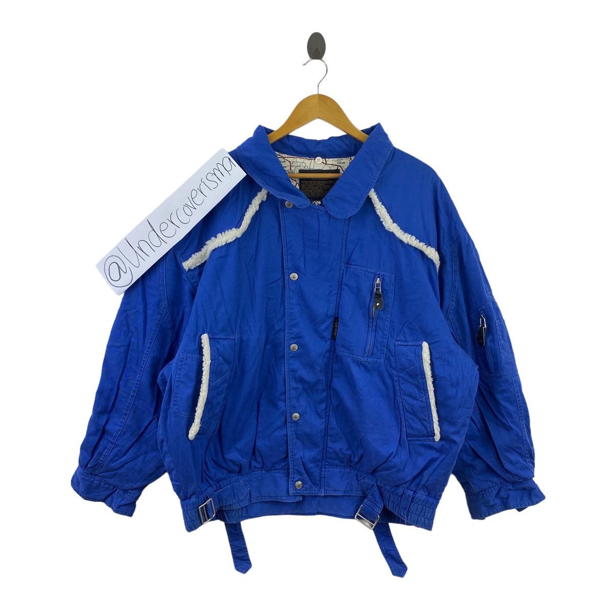 Vintage Vintage MONTE VISO Italy Brand Blue Bomber Jacket Size US XXL / EU 58 / 5 - 1 Thumbnail