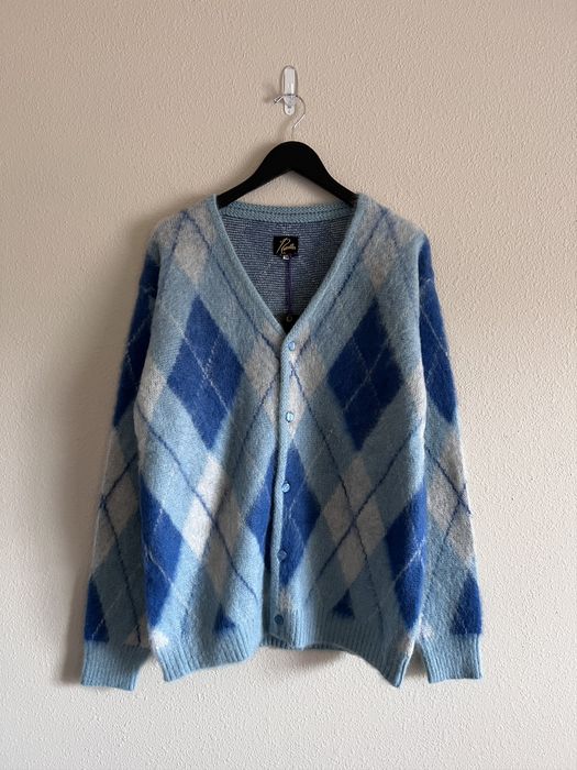 Needles Needles Mohair Argyle Cardigan in Blue | Grailed