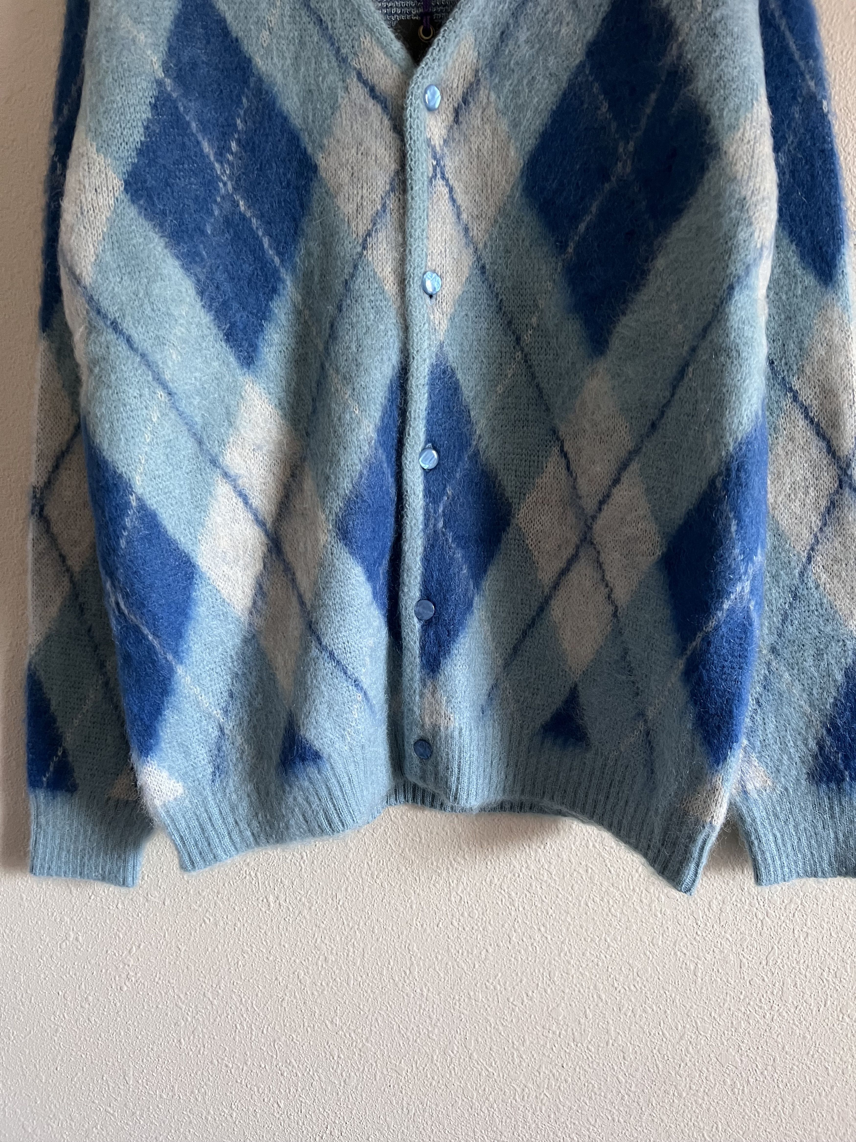 Needles Needles Mohair Argyle Cardigan in Blue Size US M / EU 48-50 / 2 - 3 Thumbnail