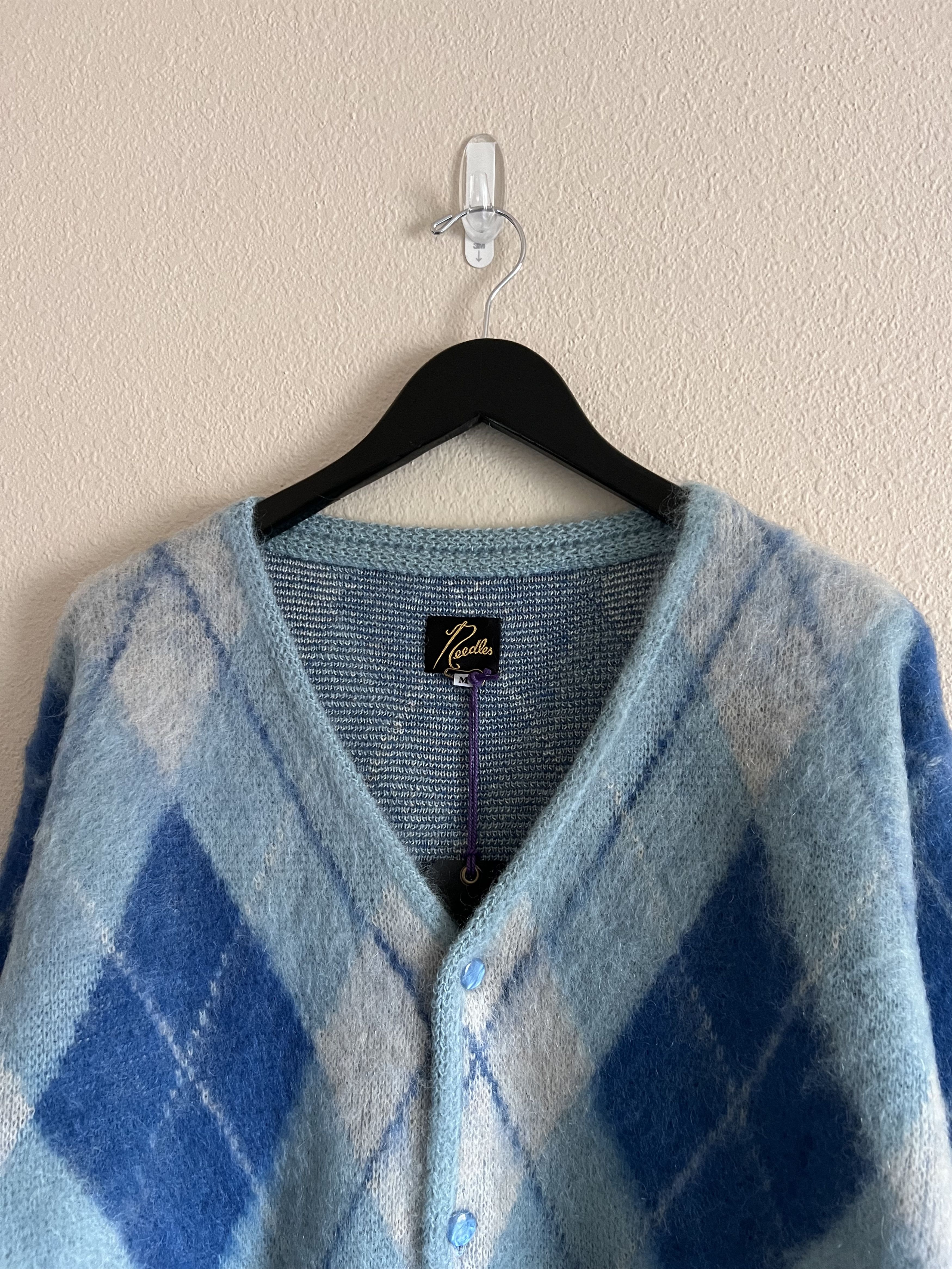 Needles Needles Mohair Argyle Cardigan in Blue Size US M / EU 48-50 / 2 - 2 Thumbnail