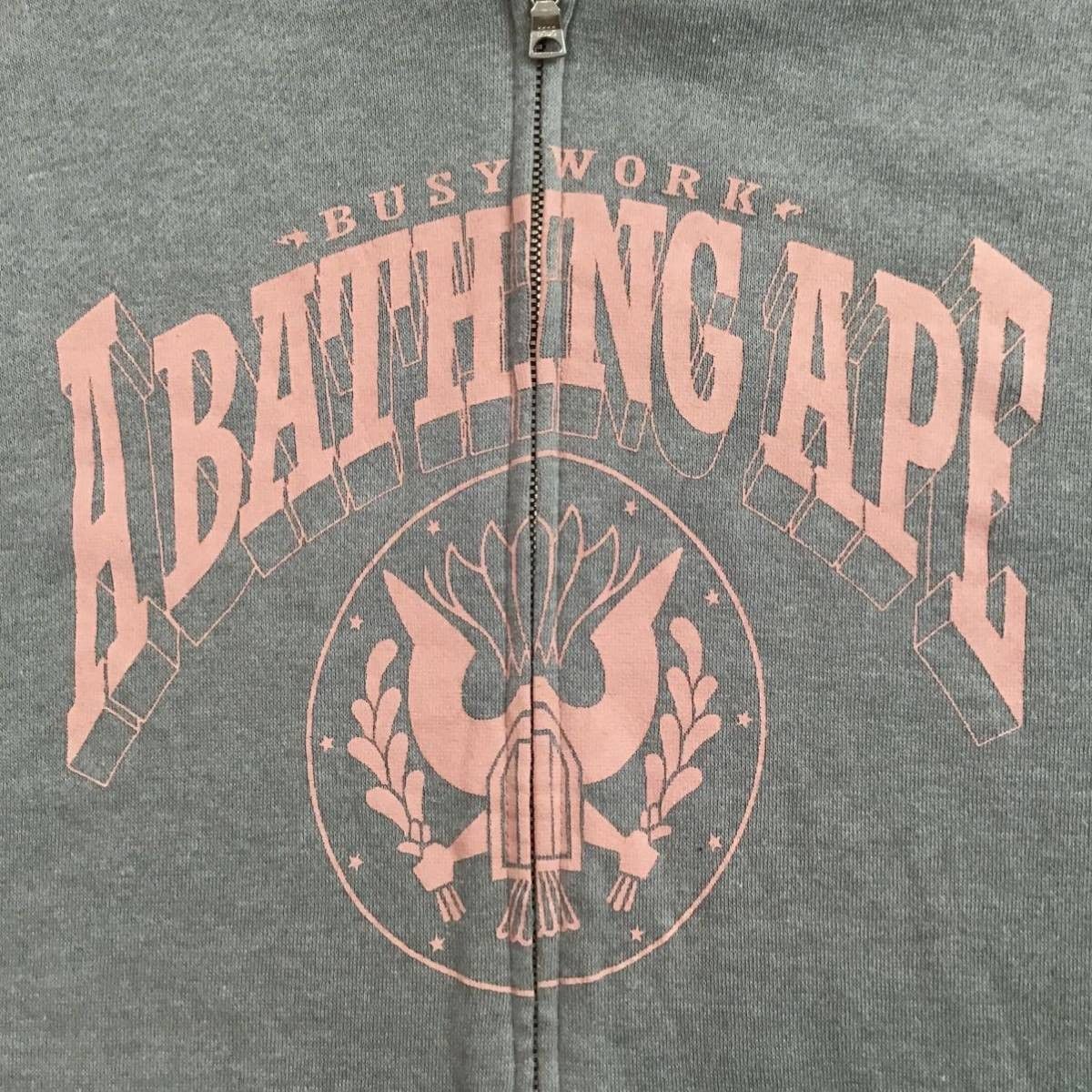 Bape BAPE Logo Zip Hoodie Pink × Gray a bathing ape Size US M / EU 48-50 / 2 - 2 Thumbnail