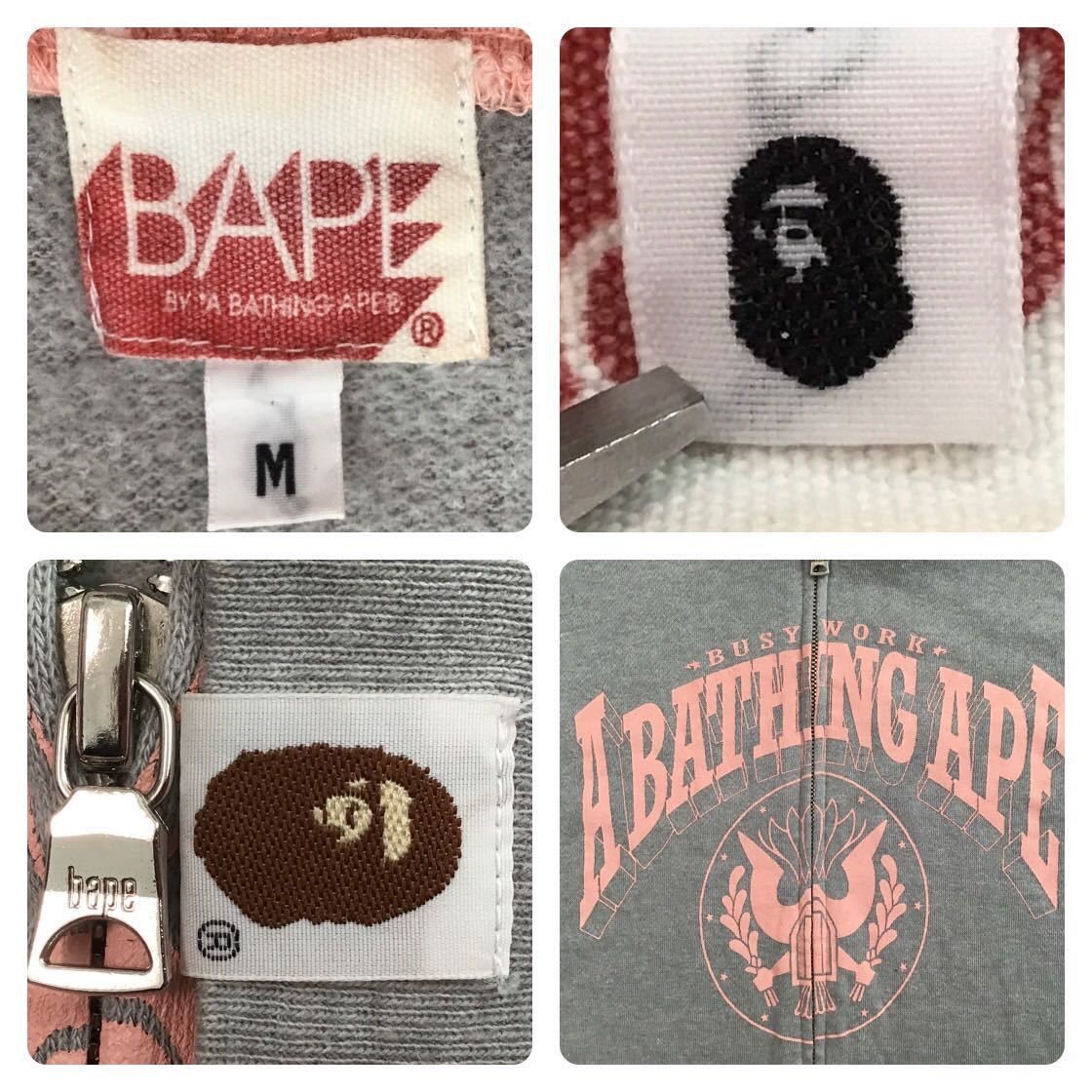 Bape BAPE Logo Zip Hoodie Pink × Gray a bathing ape Size US M / EU 48-50 / 2 - 7 Thumbnail