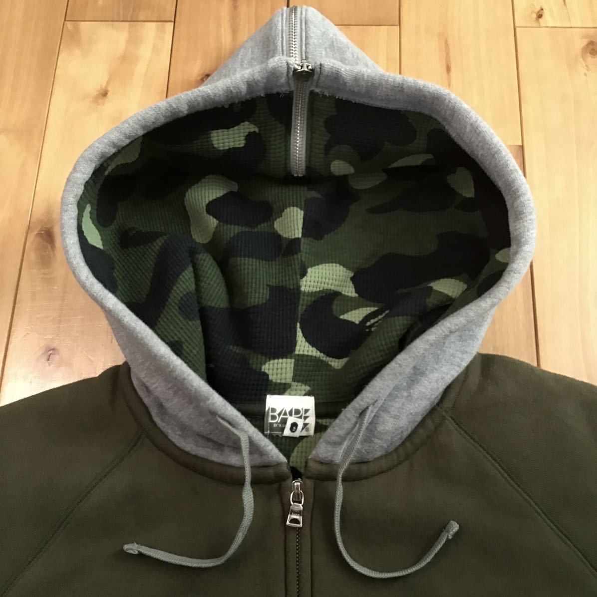 Bape BAPE Green camo x khaki BAPE logo zip hoodie Size US L / EU 52-54 / 3 - 7 Thumbnail