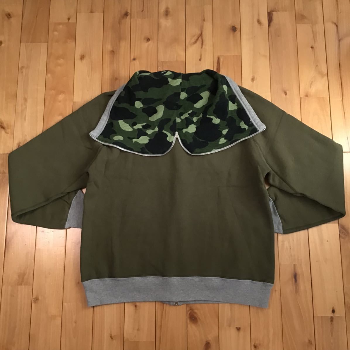 Bape BAPE Green camo x khaki BAPE logo zip hoodie Size US L / EU 52-54 / 3 - 3 Thumbnail