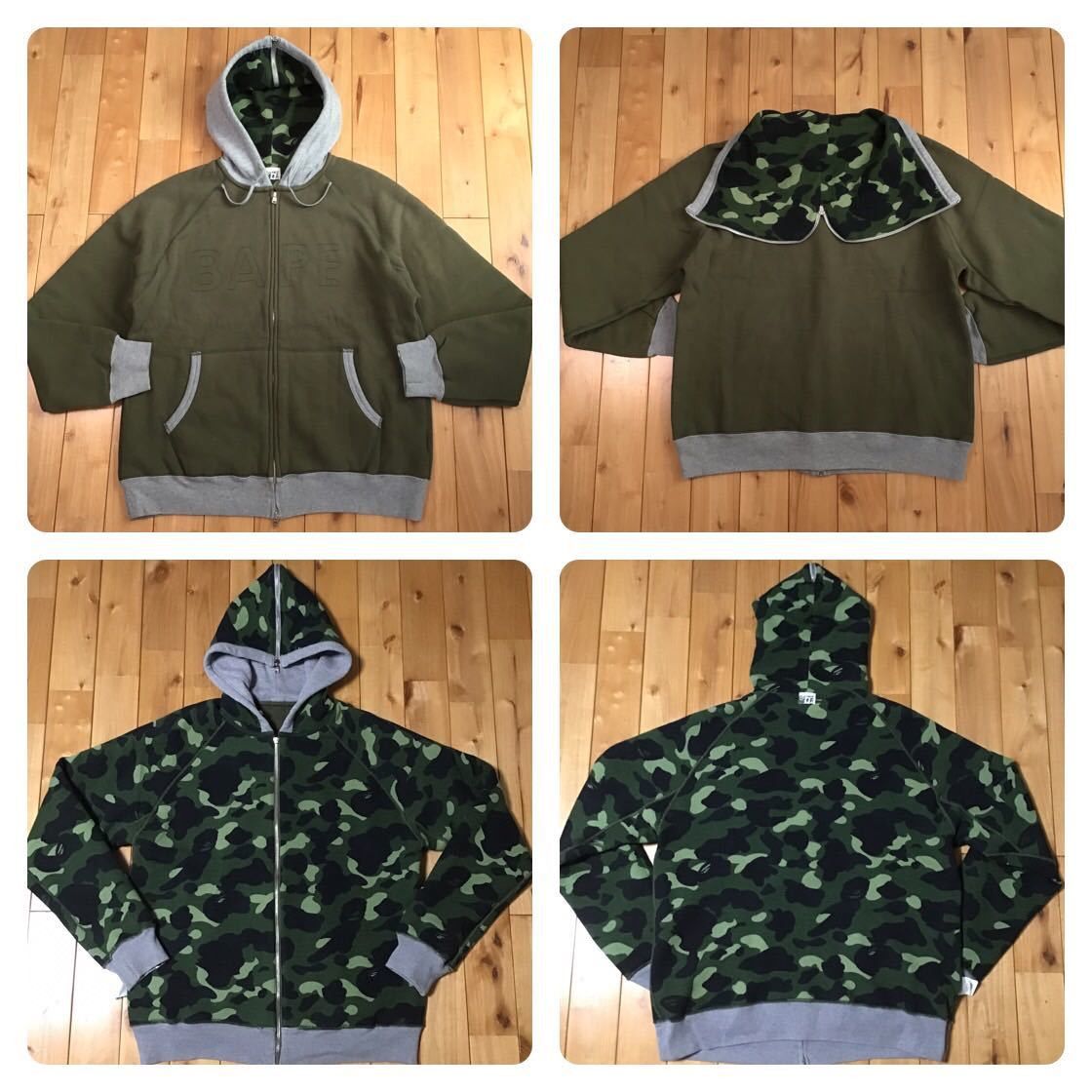 Bape BAPE Green camo x khaki BAPE logo zip hoodie Size US L / EU 52-54 / 3 - 1 Thumbnail
