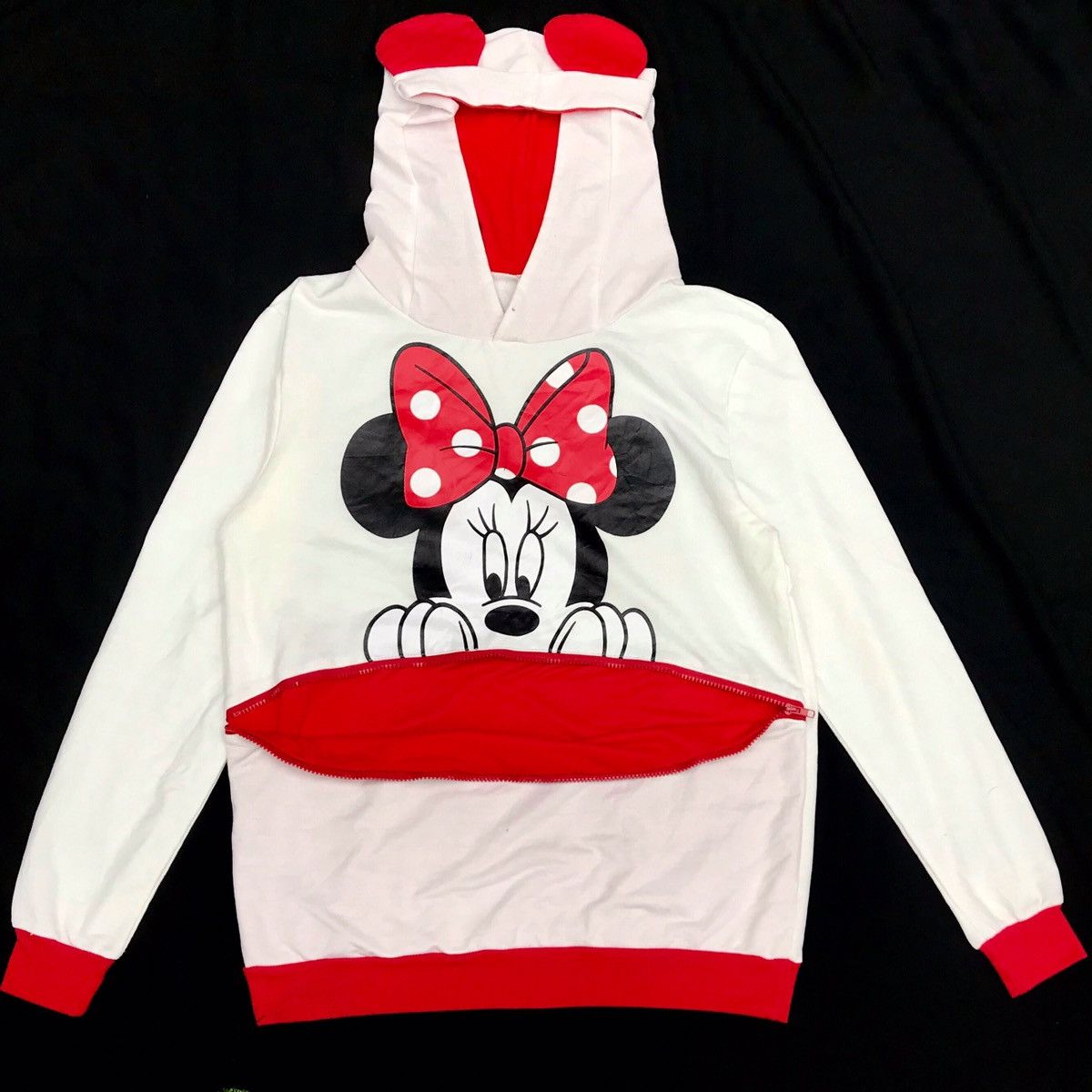 Disney × Mickey Mouse × Vintage VINTAGE 90s MINNIE MOUSE BIG POCKET LOGO SPELLOUT HOODIES Size M / US 6-8 / IT 42-44 - 1 Thumbnail