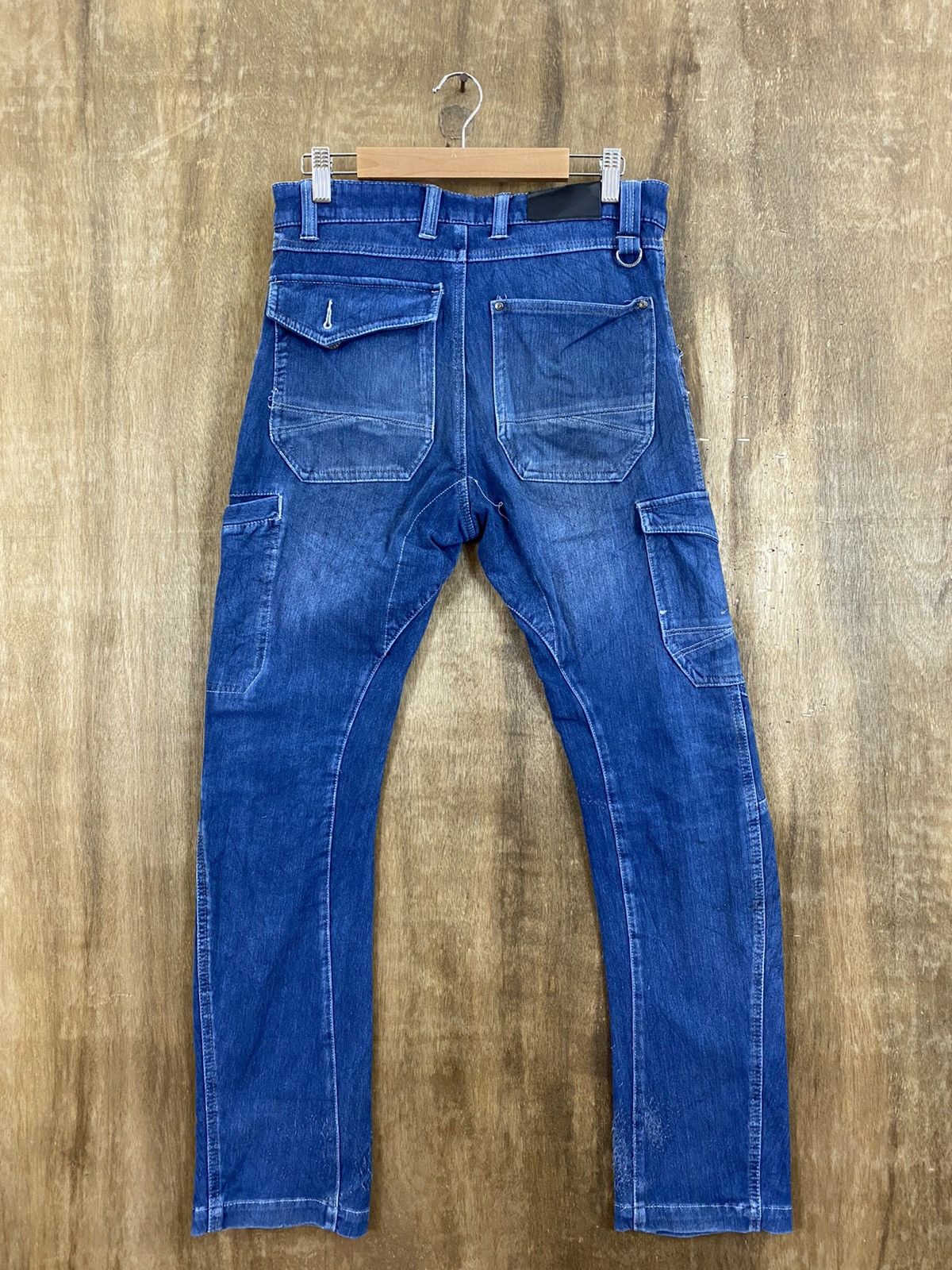 Japanese Brand DLS Fieldcore Blue Stretchable distressed Denim Pants #BB533 Size US 30 / EU 46 - 9 Thumbnail