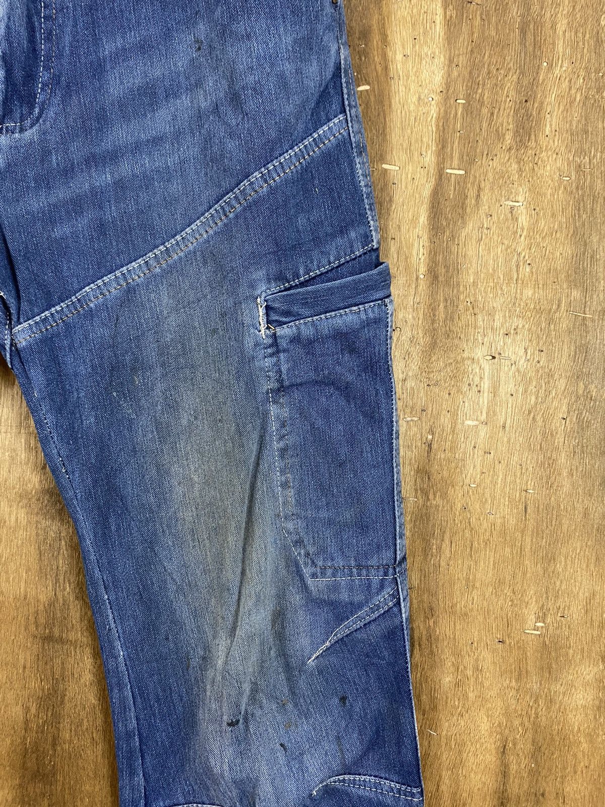 Japanese Brand DLS Fieldcore Blue Stretchable distressed Denim Pants #BB533 Size US 30 / EU 46 - 7 Thumbnail