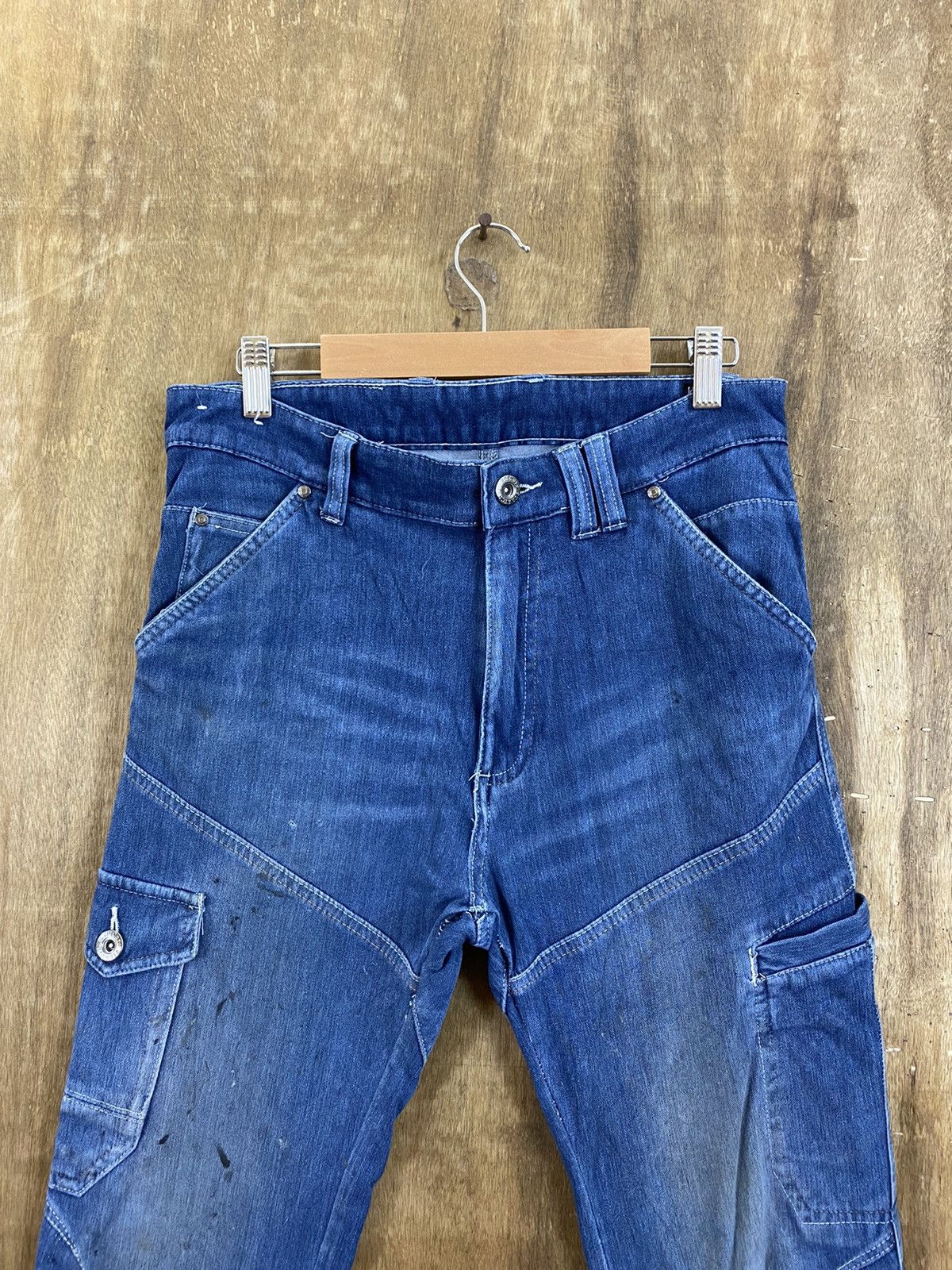 Japanese Brand DLS Fieldcore Blue Stretchable distressed Denim Pants #BB533 Size US 30 / EU 46 - 2 Thumbnail