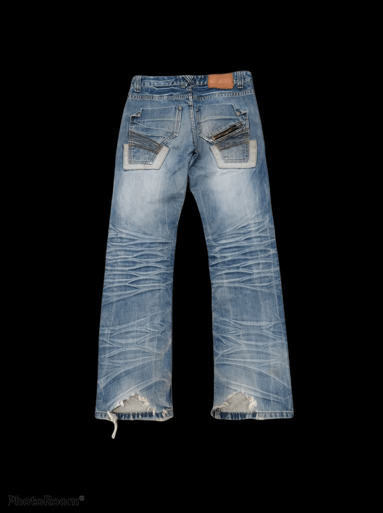 Japanese Brand DiSTRESSED MUSHENGHU0 STUDDED DENIM PANTS Size US 30 / EU 46 - 2 Thumbnail