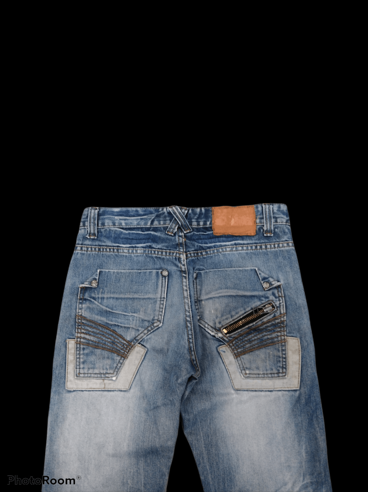 Japanese Brand DiSTRESSED MUSHENGHU0 STUDDED DENIM PANTS Size US 30 / EU 46 - 4 Thumbnail