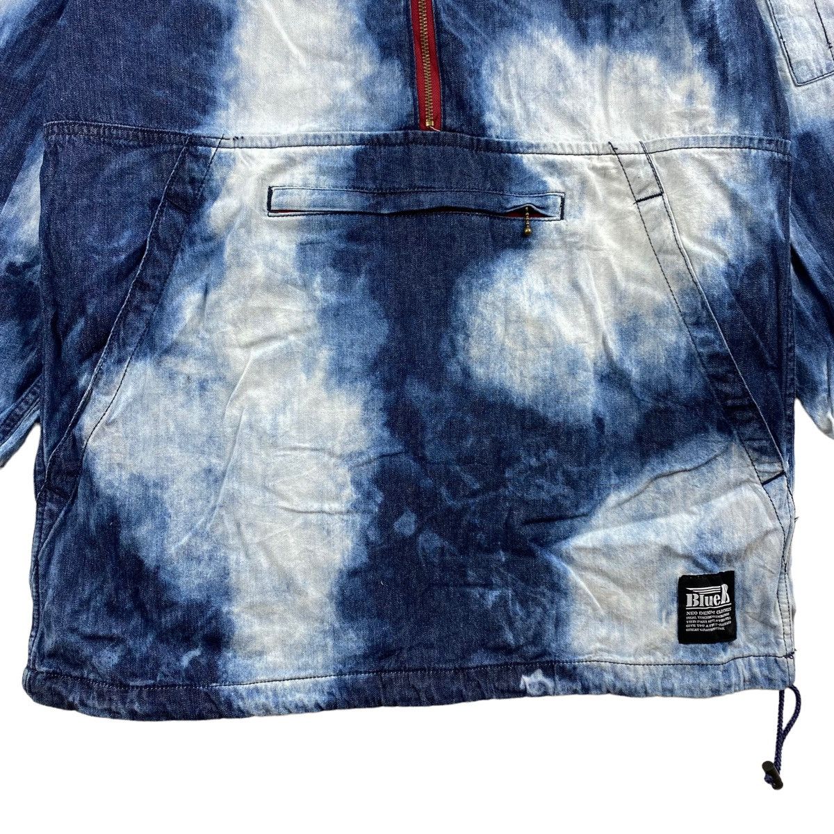 Vintage Vintage BLUE B Tie Dye Design Hooded Jeans Denim Jacket Size US M / EU 48-50 / 2 - 3 Thumbnail