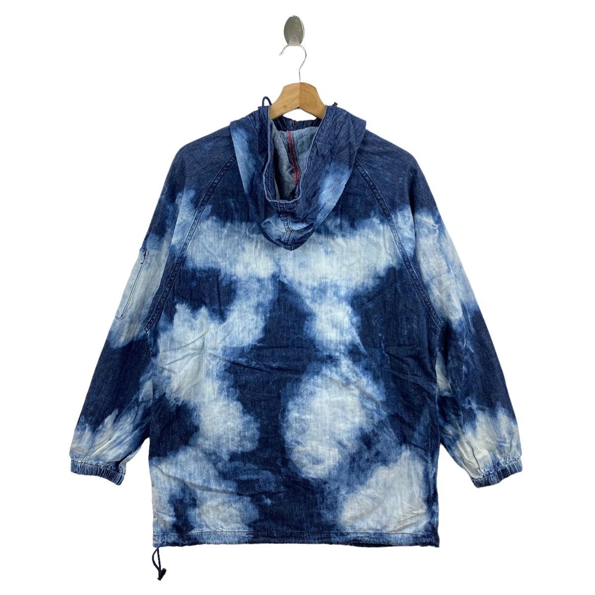 Vintage Vintage BLUE B Tie Dye Design Hooded Jeans Denim Jacket Size US M / EU 48-50 / 2 - 8 Thumbnail