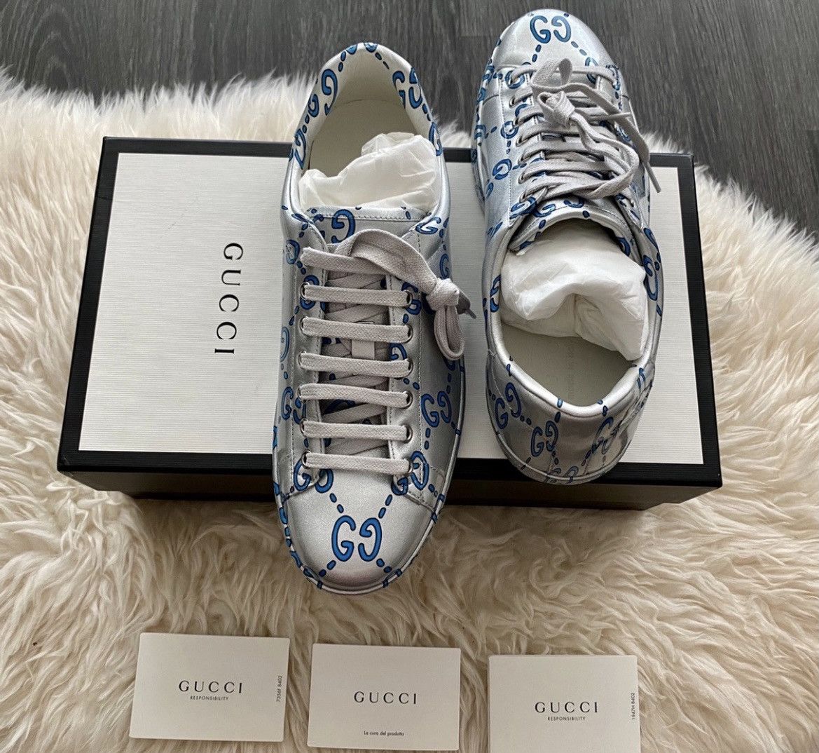 Gucci Limited Edition Brand New Runway ACE GG Logo Leather Sneaker Size US 8.5 / EU 41-42 - 17 Thumbnail