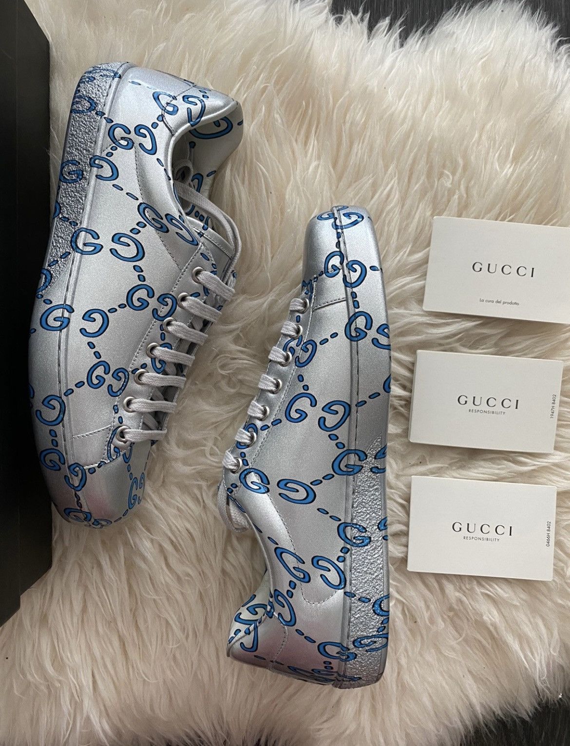Gucci Limited Edition Brand New Runway ACE GG Logo Leather Sneaker Size US 8.5 / EU 41-42 - 4 Thumbnail