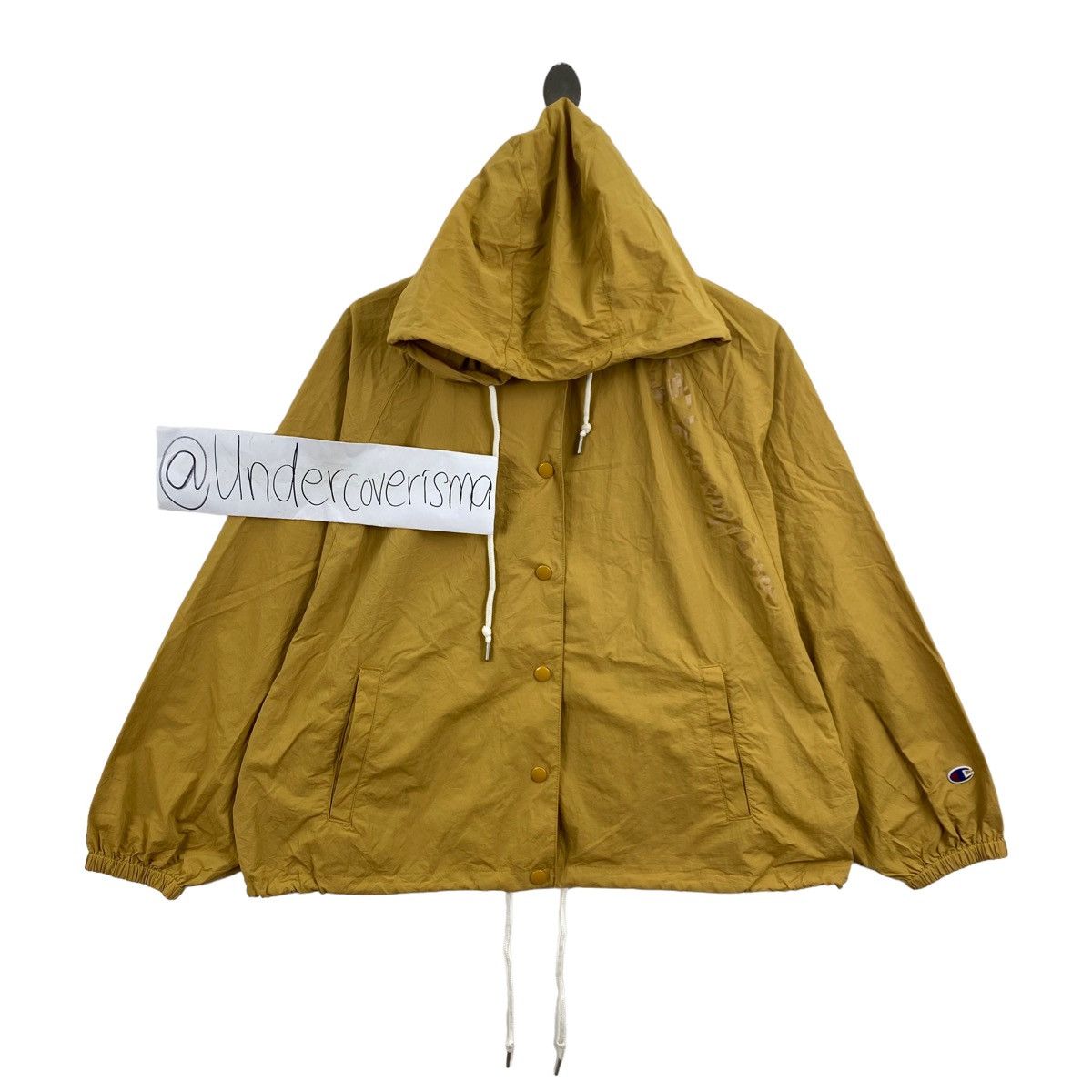image of VTG Champion Script Usa Sportswear Snap Button Mustard Color, Men's (Size Medium)