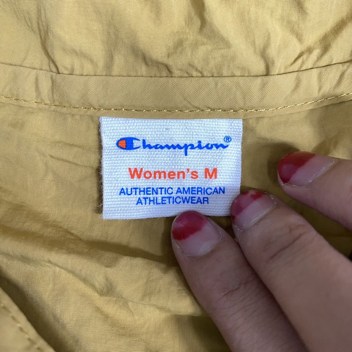 Champion Vtg CHAMPION SCRIPT USA Sportswear Snap Button Mustard Color Size US M / EU 48-50 / 2 - 5 Thumbnail