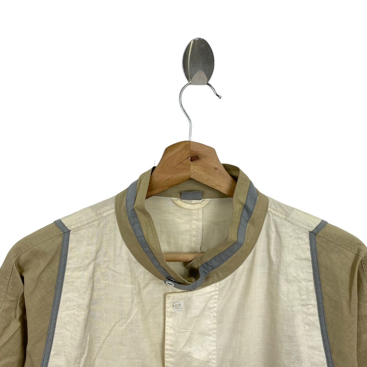 Vintage INTERMEZZO By DURBAN Inc. Linen Crream Brown Bomber Jacket Size US L / EU 52-54 / 3 - 2 Thumbnail