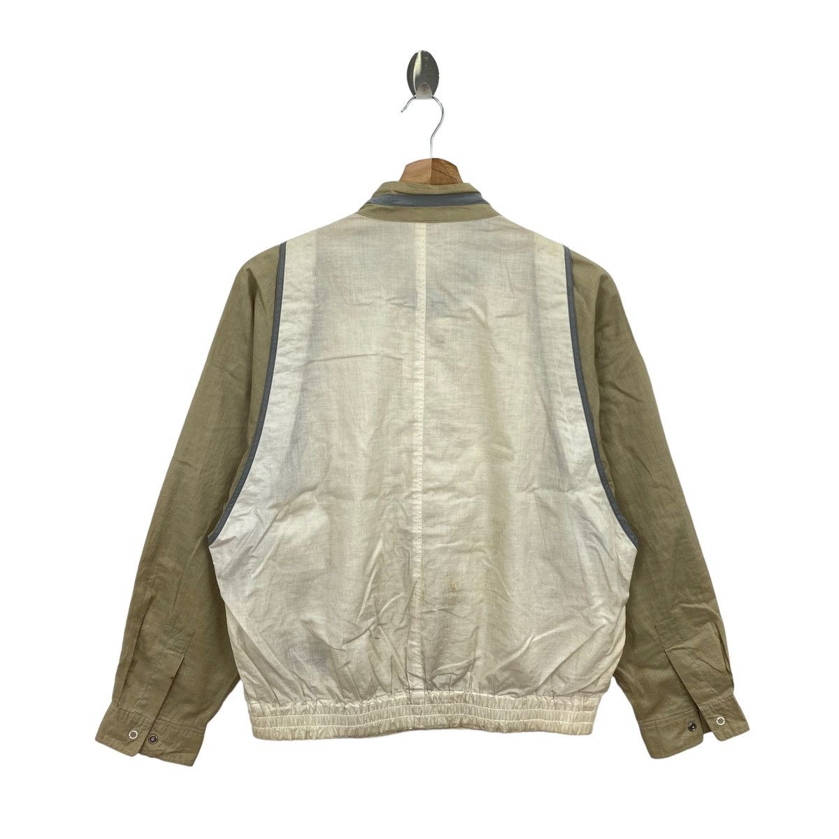 Vintage INTERMEZZO By DURBAN Inc. Linen Crream Brown Bomber Jacket Size US L / EU 52-54 / 3 - 9 Thumbnail